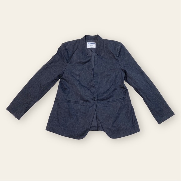 NWT Old Navy Heathered Twill Dark Gray Pixie Blazer - Picture 1 of 5